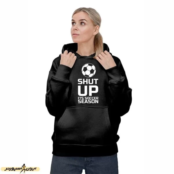 % هودی ورزشی فوتبال فشن لاین FTBL 32 | مشکی/سفید