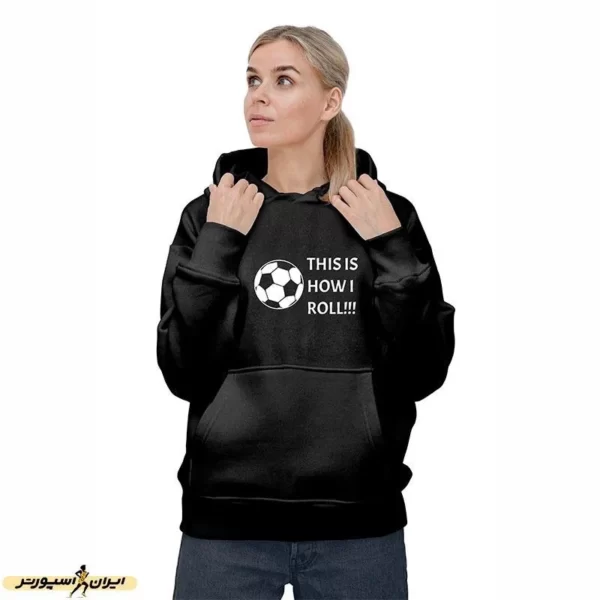 % هودی ورزشی فوتبال فشن لاین FTBL 45 | مشکی/سفید
