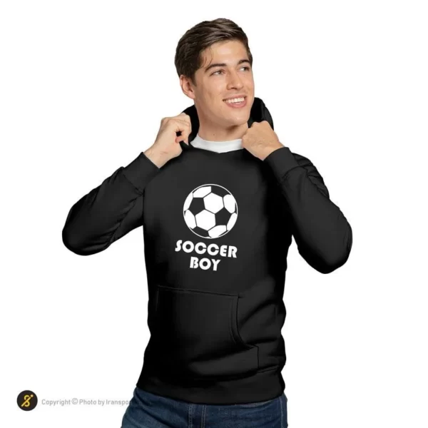 % هودی ورزشی فوتبال فشن لاین FTBL 60 | مشکی/سفید