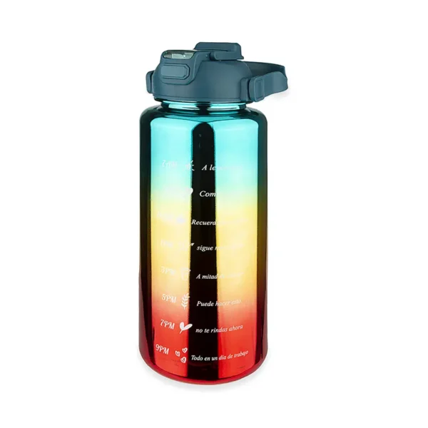 % قمقمه ورزشی نی دار REFILL 2000cc | سبز/قرمز